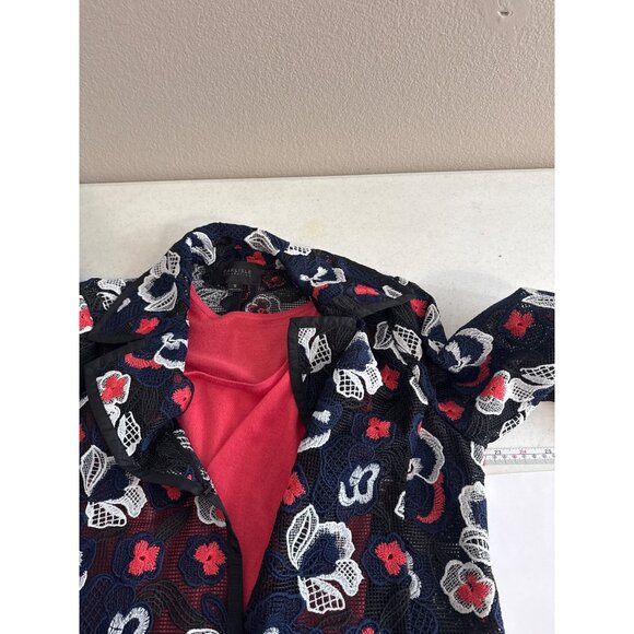 Carlisle  Womens  Floral Mesh Coat jacket cashmere sweater shell size 12 - Picture 7 of 10